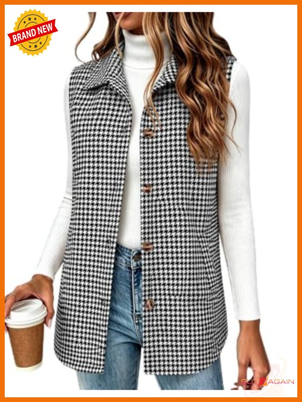 Plaid Vest for Women Flannel Sleeveless Button Down Shirt